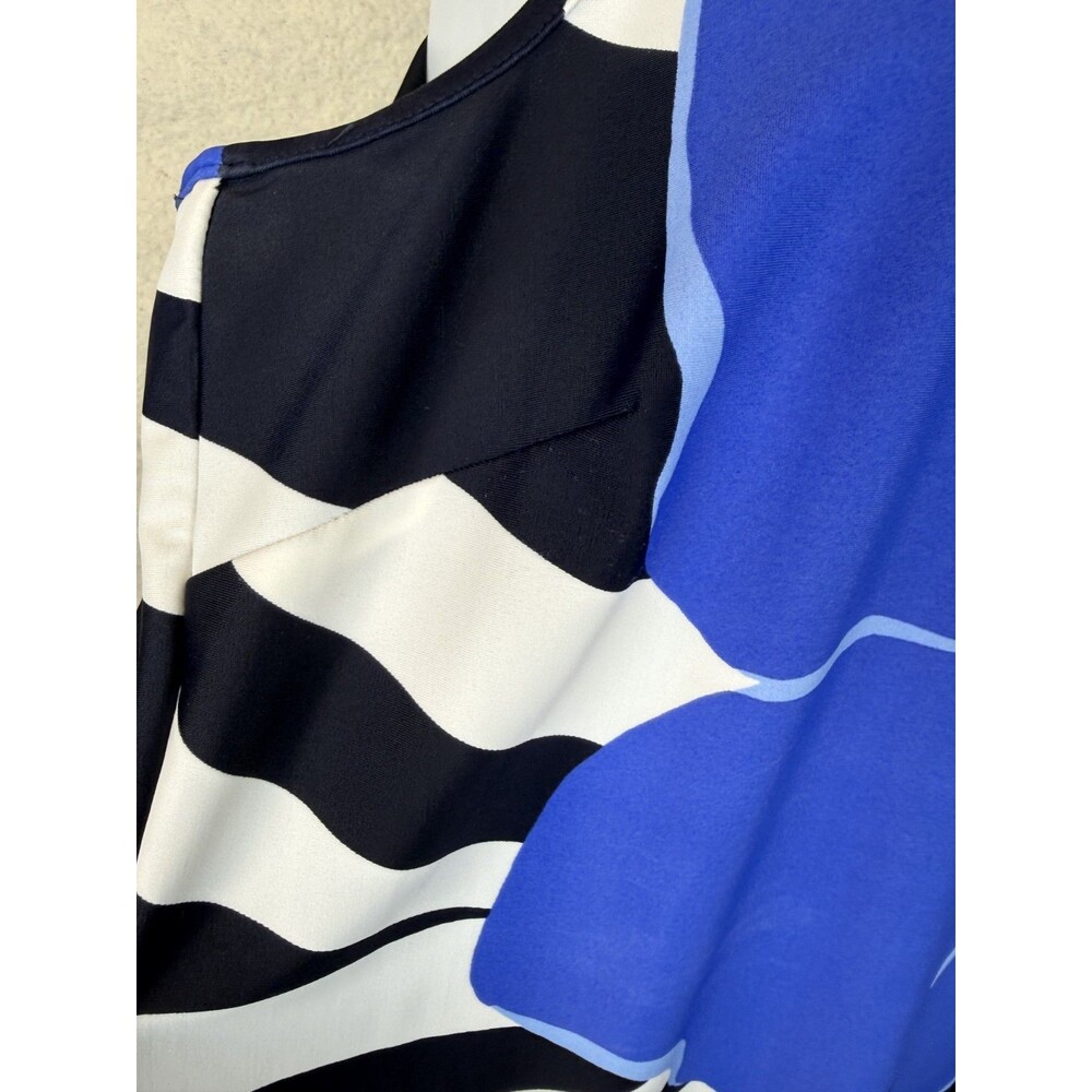Jude Connally Dress Small Jude Cloth Racerback Zebra Floral Midi Front Slit Blue - Picture 7 of 9